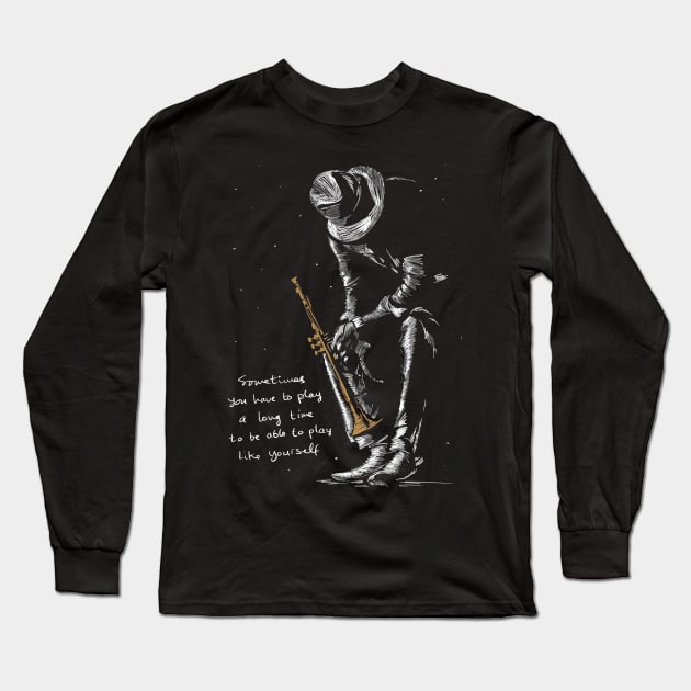 Jazz Trumpet legend Long Sleeve T-Shirt by BAJAJU